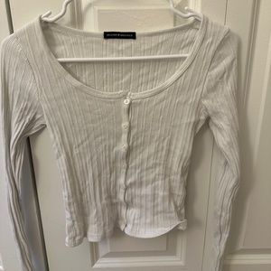 Brandy white long sleeve button up
